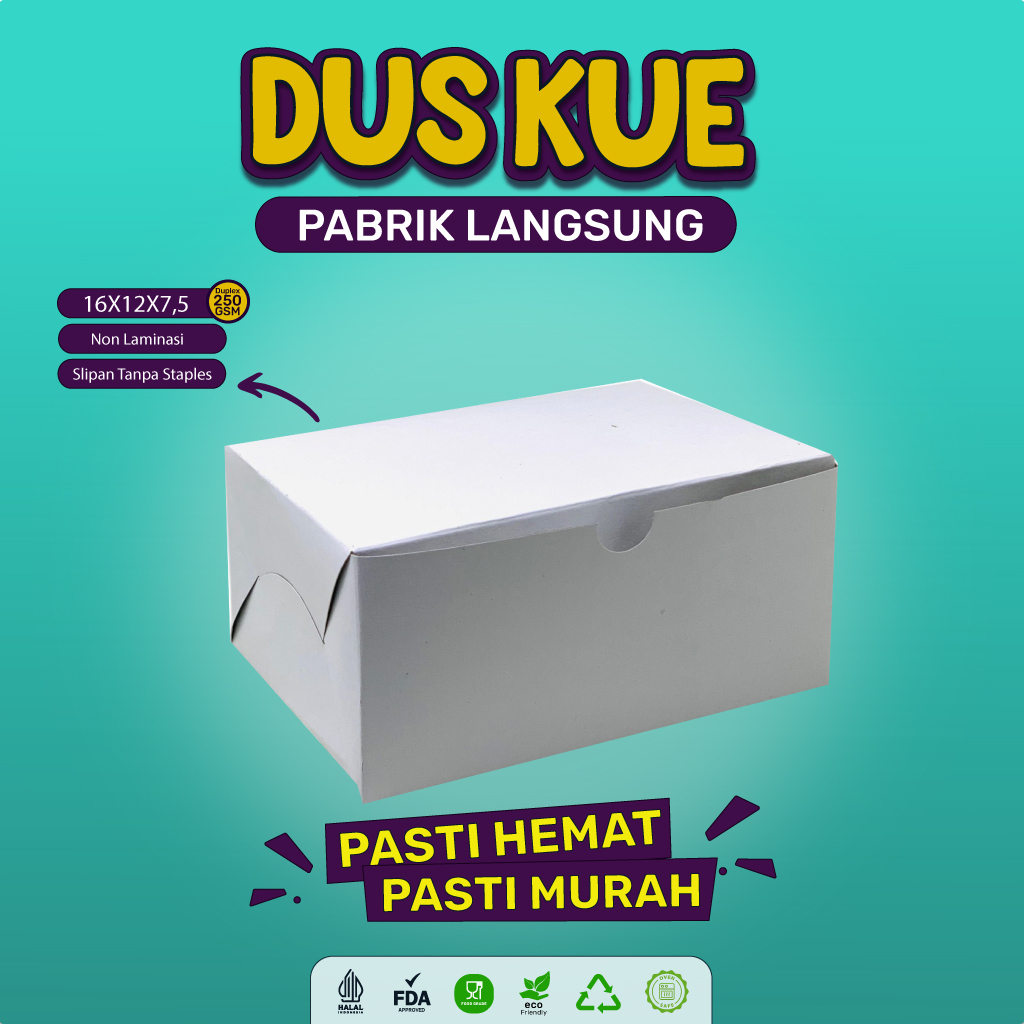 Box Snack Dus Kue Snack Box Dus 16x12 (B2D10-16X12X7.5)
