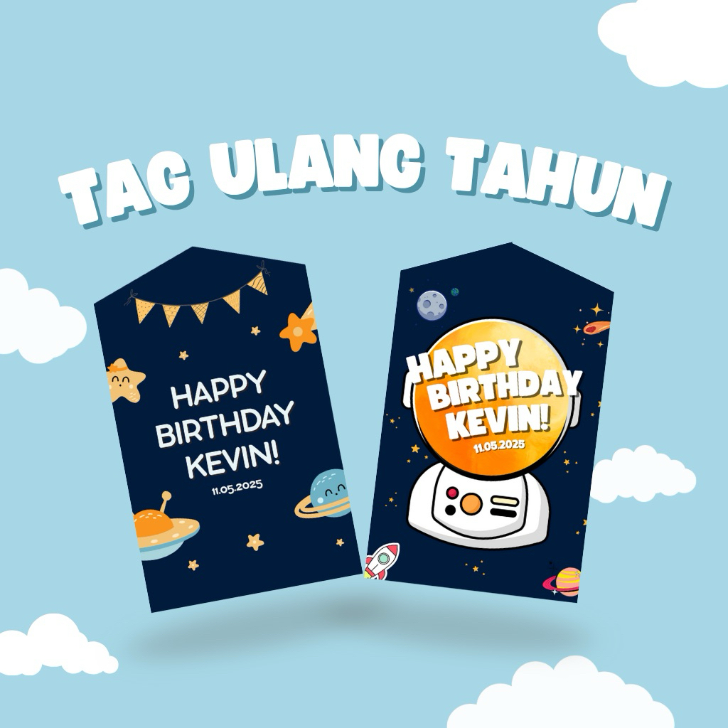 Hang Tag Custom Ulang Tahun Anak / Tag Custom Anak / Hang Tag Souvenir