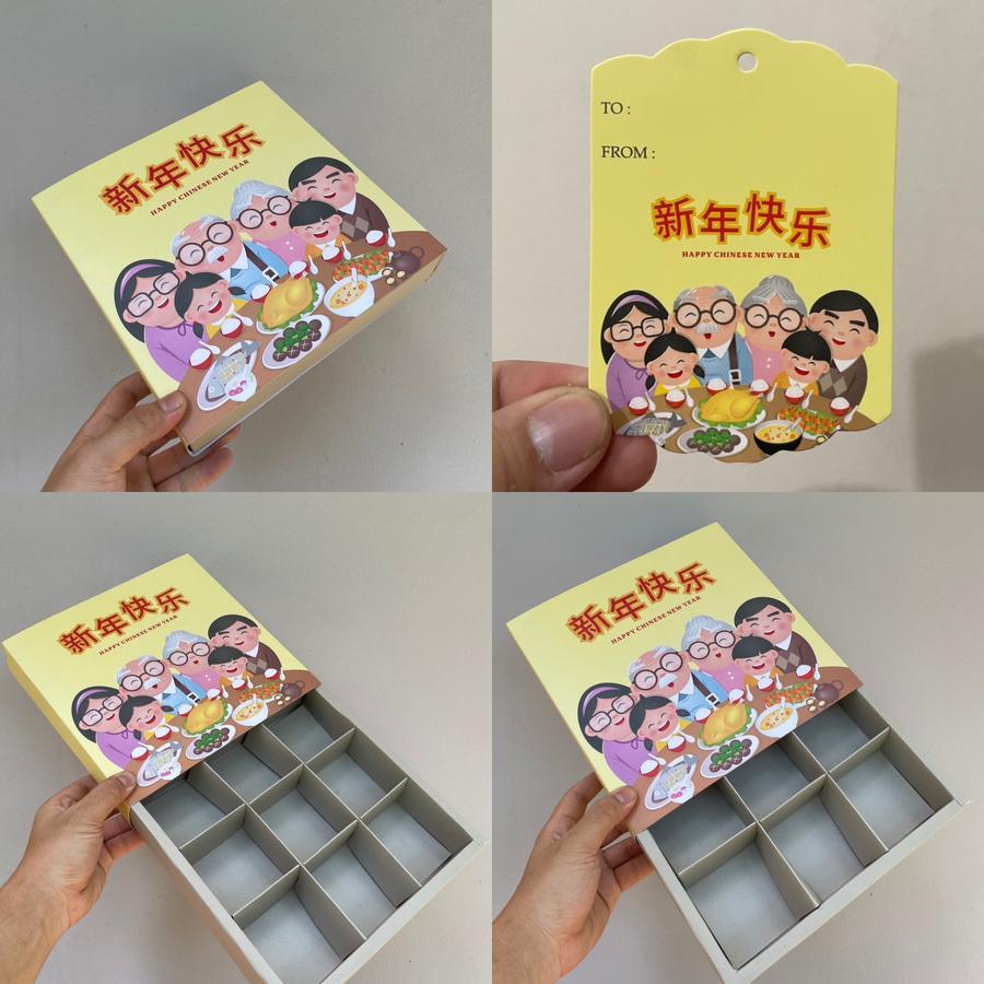 

Dus eggtart imlek sekat 9 kuning family dinner - Free Tag - Dus Abu Abu