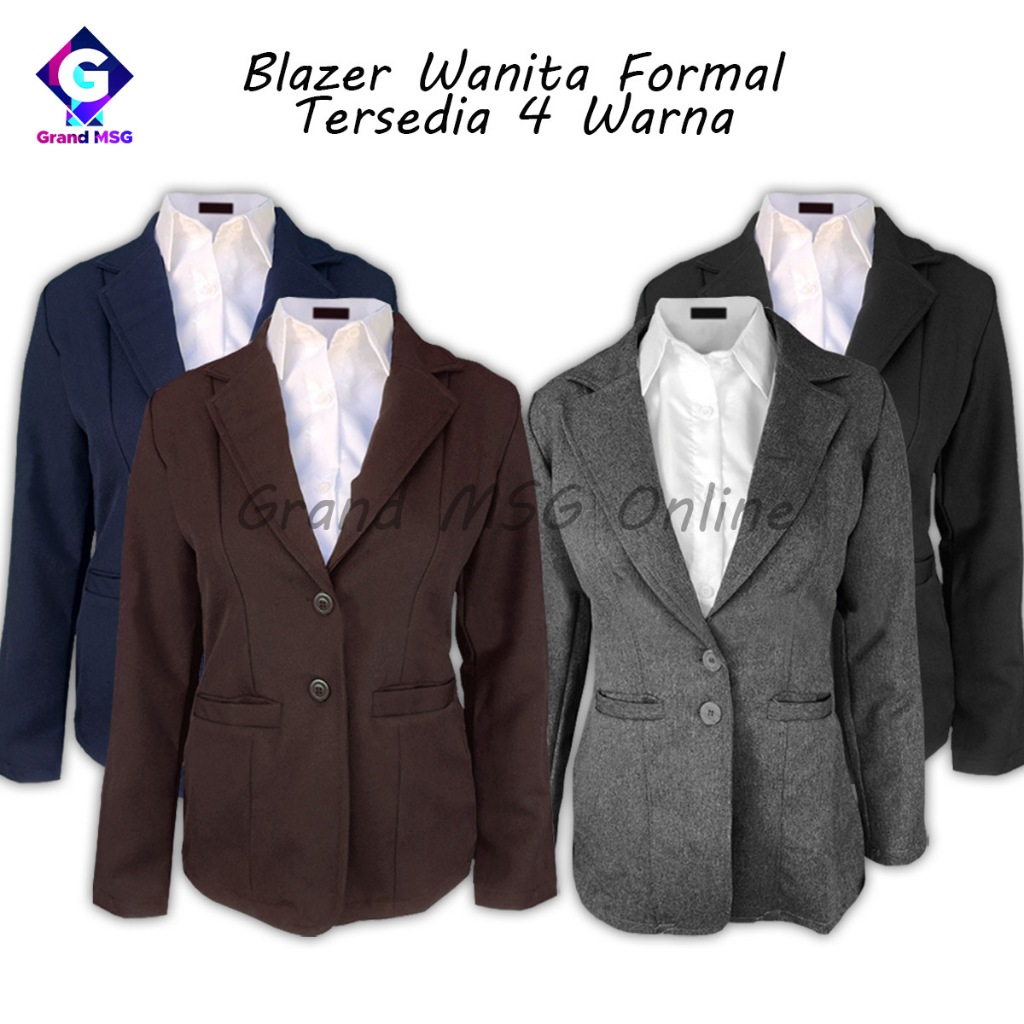 Jas Blazer Wanita Jas Kerja Kantor Cewe Polos Dewasa Anak Perempuan Jaket Blezer Cewek Pakaian Forma