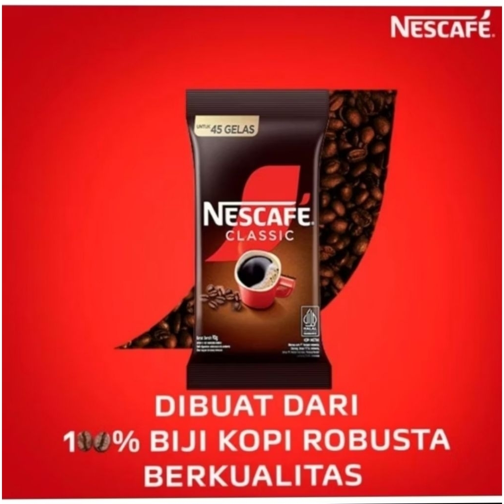 

NESCAFE CLASSIC BAG ERA 100G UNTUK 45 GELAS
