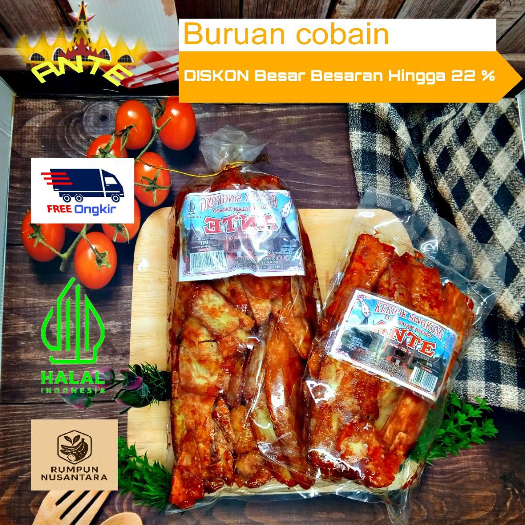 

Diskon Keripik Singkong Balado ANTE Asli Khas Lampung Varian 200 gr dan 430 gr