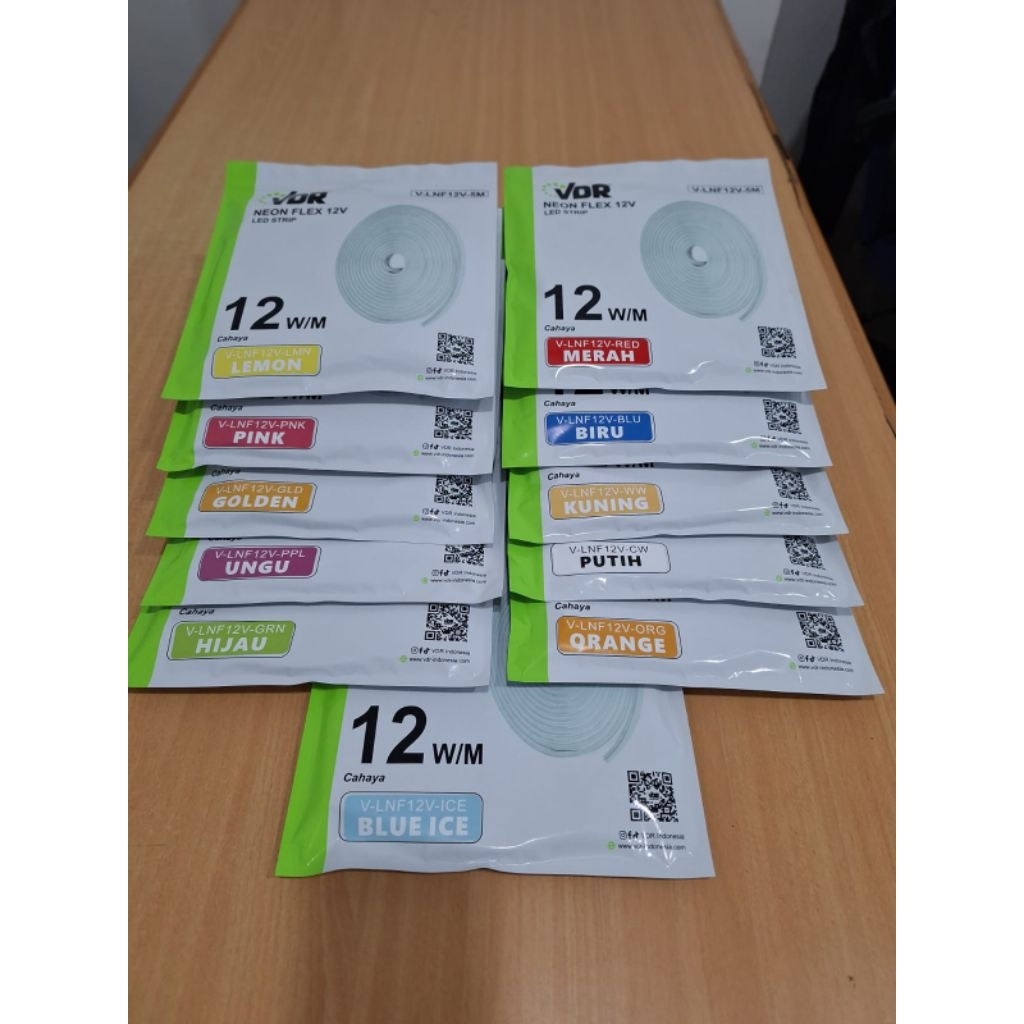 lampu LED neon flex DC 12V merek VDR 5M