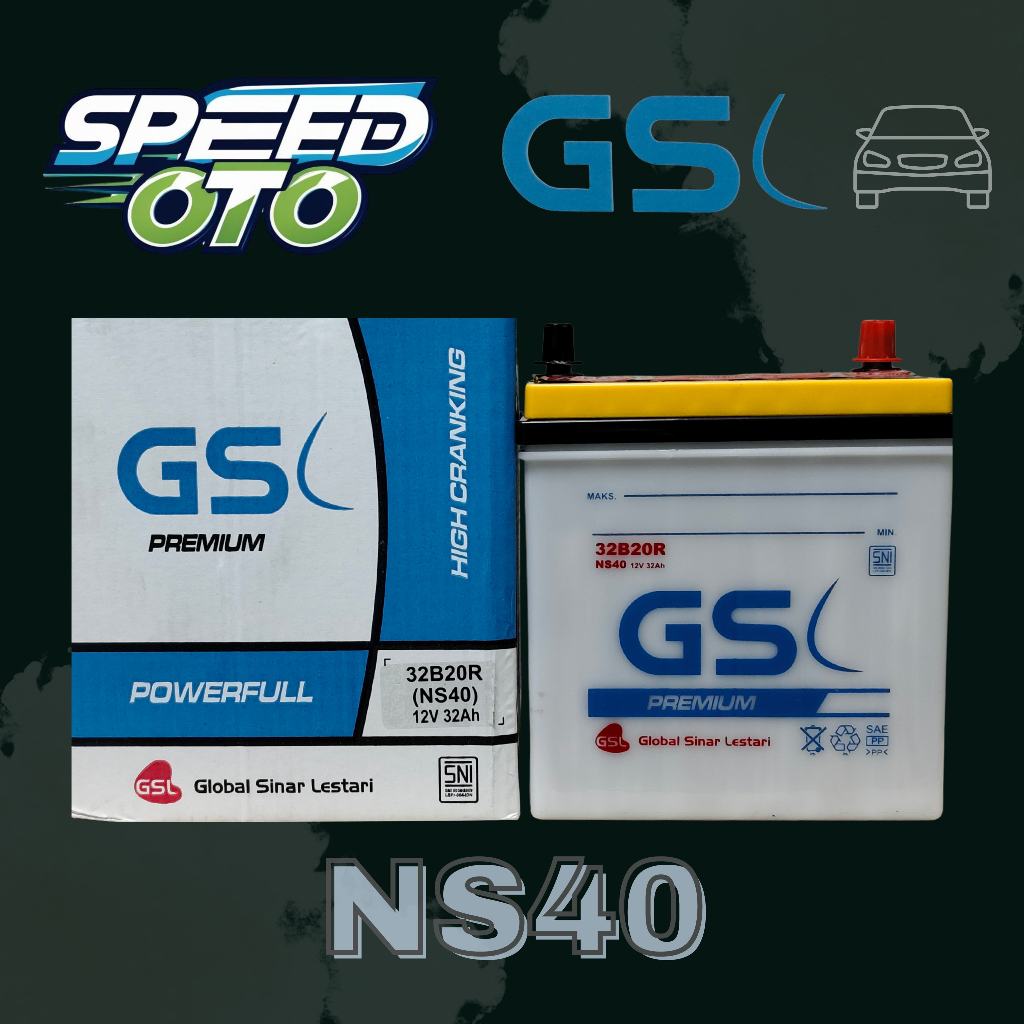 Aki Mobil GS NS40 32B20R GSL Premium Basah 12V 32Ah