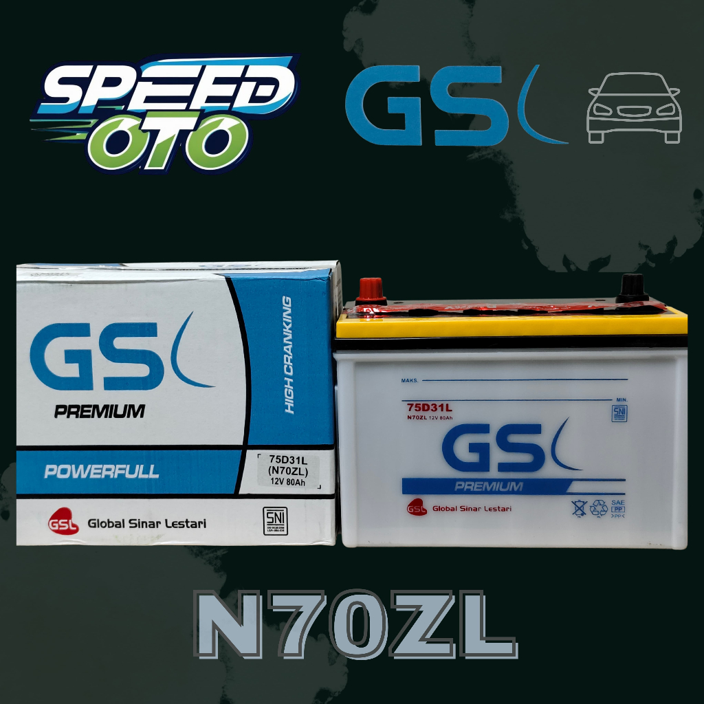 Aki Mobil GS N70ZL 75D31L GSL Premium Basah 12V 80Ah