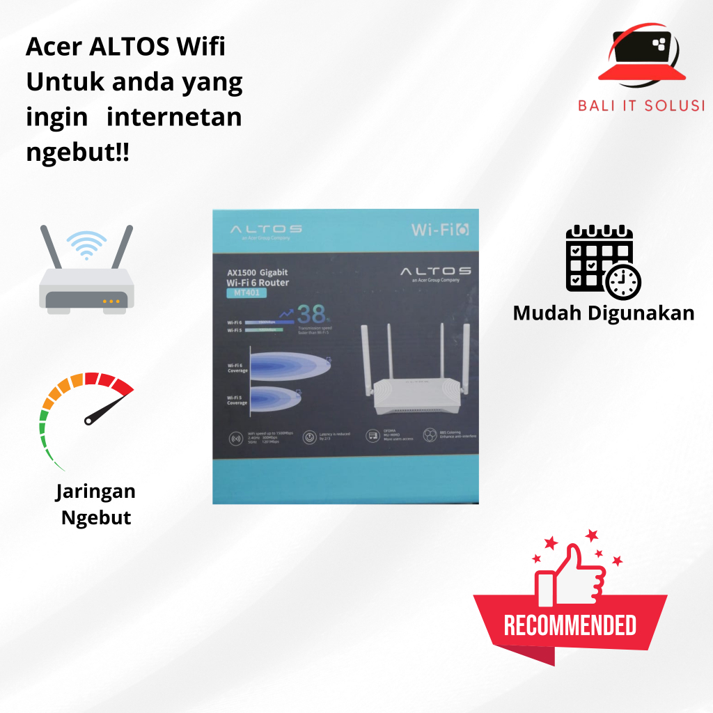ACER ALTOS WI-FI AX1500 - Jaringan Ngebut Fleksibel