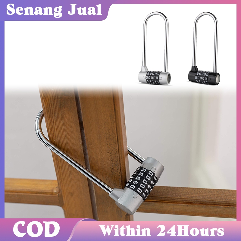 Gembok Besar 5 Digit / Gembok Nomor Bentuk U / Gembok Kode Angka