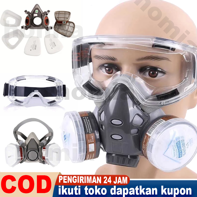 Set 7 bagian + masker mata masker anti debu anti-formaldehida penyemprotan cat biokimia penyemprotan