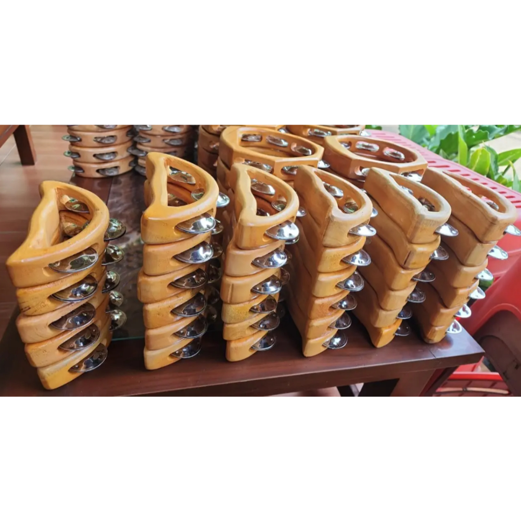 TAMBORIN kayu Alat Musik Tamborin Kecrek Kecer Icik Icik