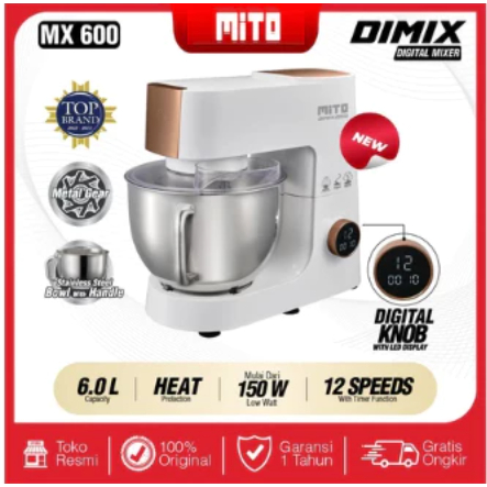 MITO MIXER / PENGADUK ADONAN ROTI MX 600 6 LITER GARANSI RESMI