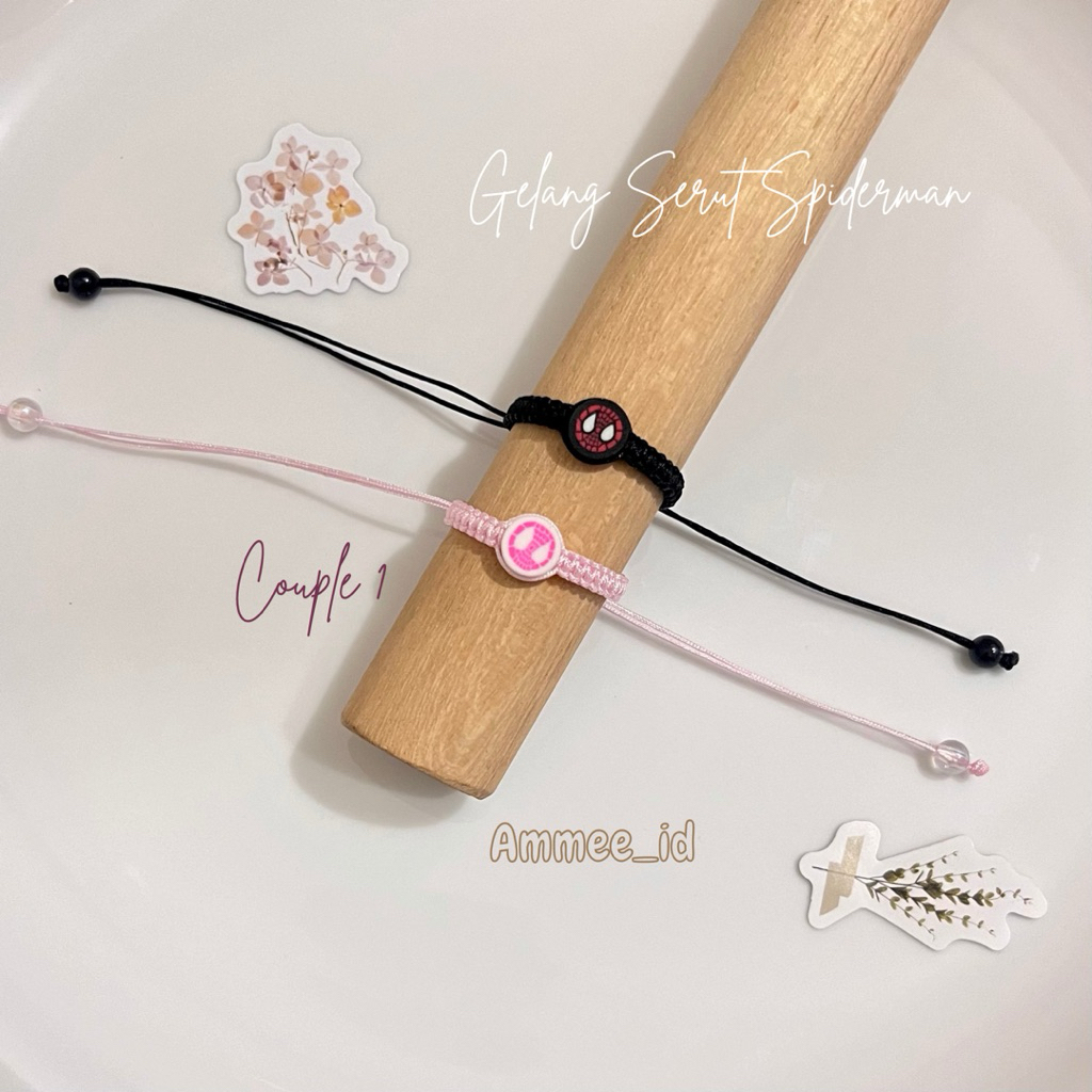 Gelang Serut Spiderman Couple (isi 2) / Gelang Serut Gwen / Gelang Serut Couple pasangan / Gelang pe
