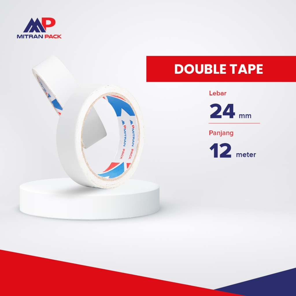

Double Tape / Isolasi Ganda 24 mm / 48 mm x 12 meter Mitran Pack