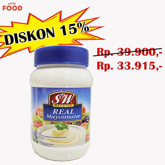 

S&W PREMIUM REAL MAYONNAISE 443 GR ^~^ SPECIAL PROMO DISKON 15% ^~^