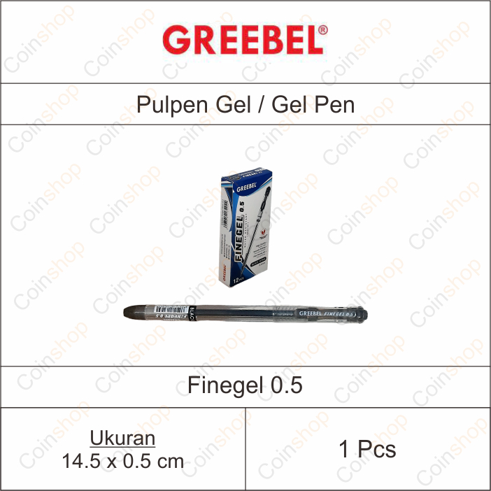 

Greebel Finegel Pulpen Gel Ballpoint Pena 0.5 Tahan Air Per Pcs