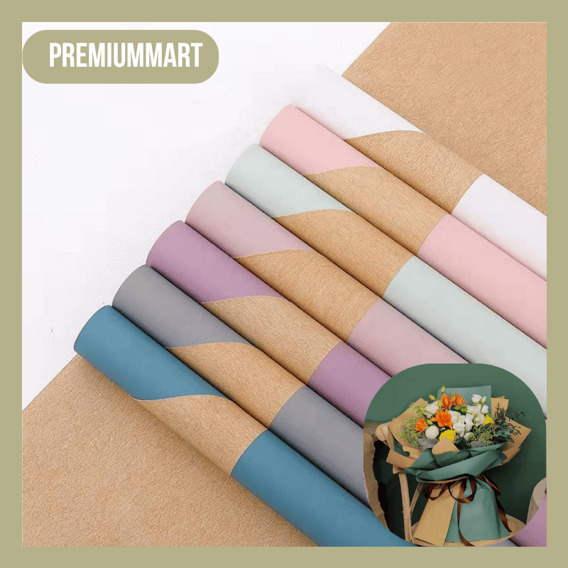 

20 LEMBAR Flower Wrapping Paper Bicolor Vintage Cellophane Florist Kertas Buket KB035