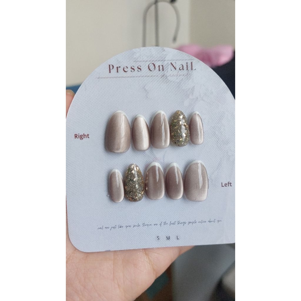 PRESSE Press On Nails - Nude French Gold Glitz Series