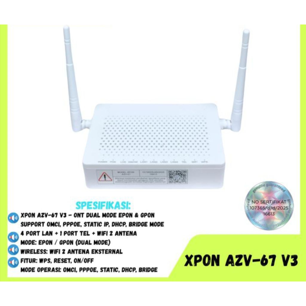 ONT XPON AZV67-V3 EPON/GPON POSTEL
