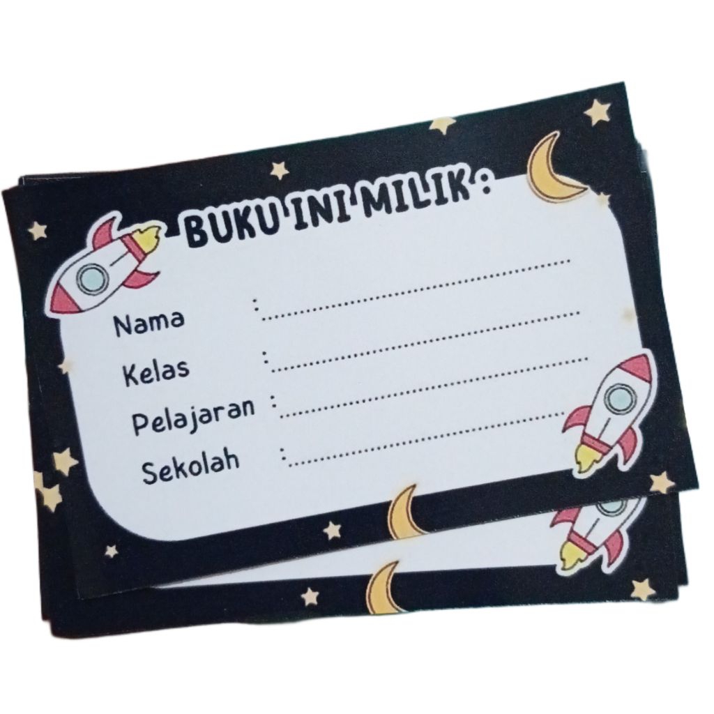

stiker label nama kartu nama sekolah