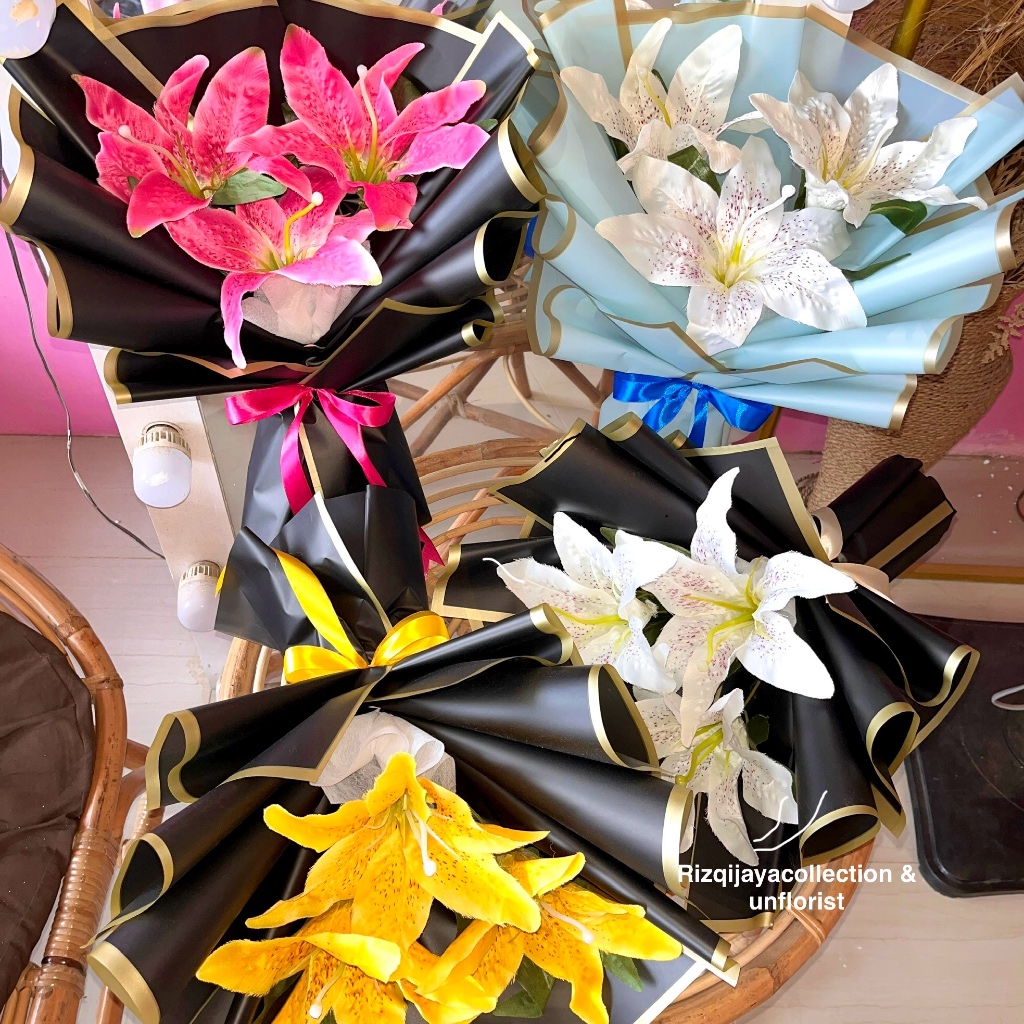 Buket Bunga Lily, Flower Bouquet, Flower Bouquet Wisuda Graduation Ulang Tahun