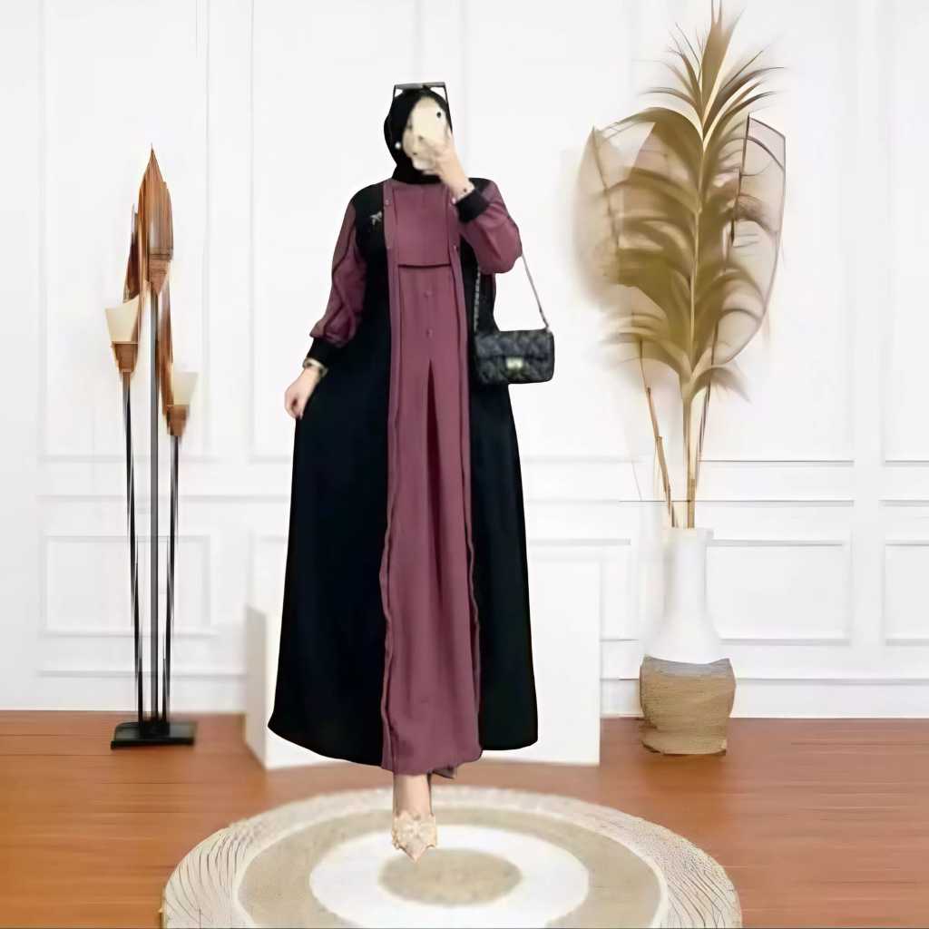 Gamis syari medinah simple mewah elegan terbaru