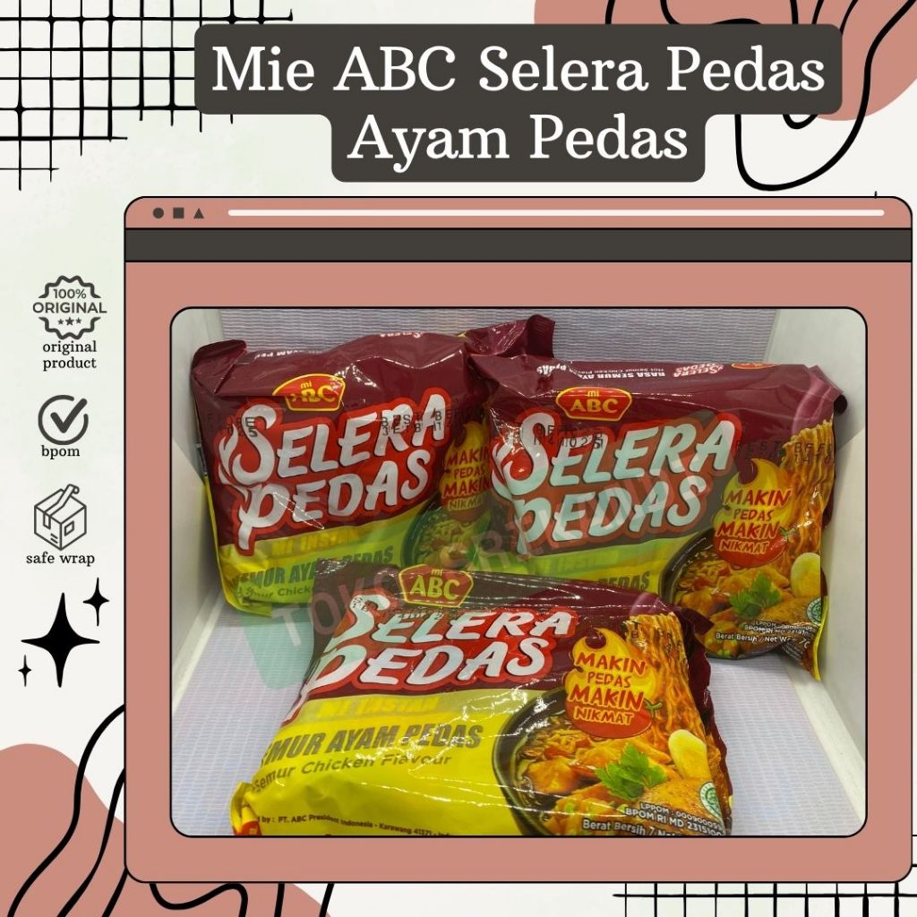 

Mi ABC Selera Pedas rasa Ayam Pedas per pcs / per 3pcs /per 6pcs
