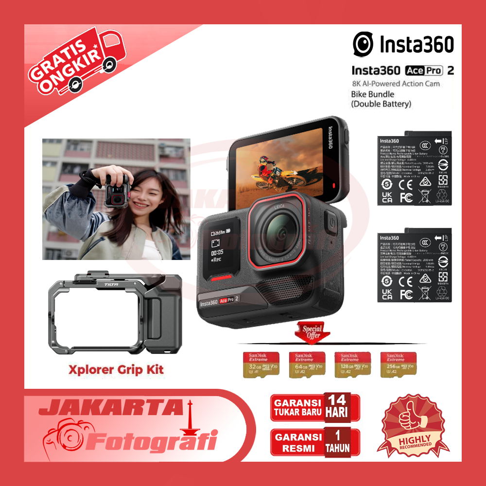 Insta360 Ace Pro 2 Action Camera Dual Battery Xplorer Bundle Resmi