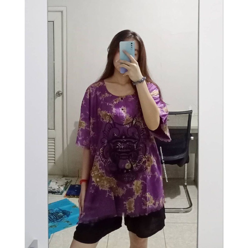BAJU BARONG KHAS BALI KAOS BARONG BALI Oleh Oleh Bali Pria Baju Pantai Atasan Wanita KAOS bali Santa