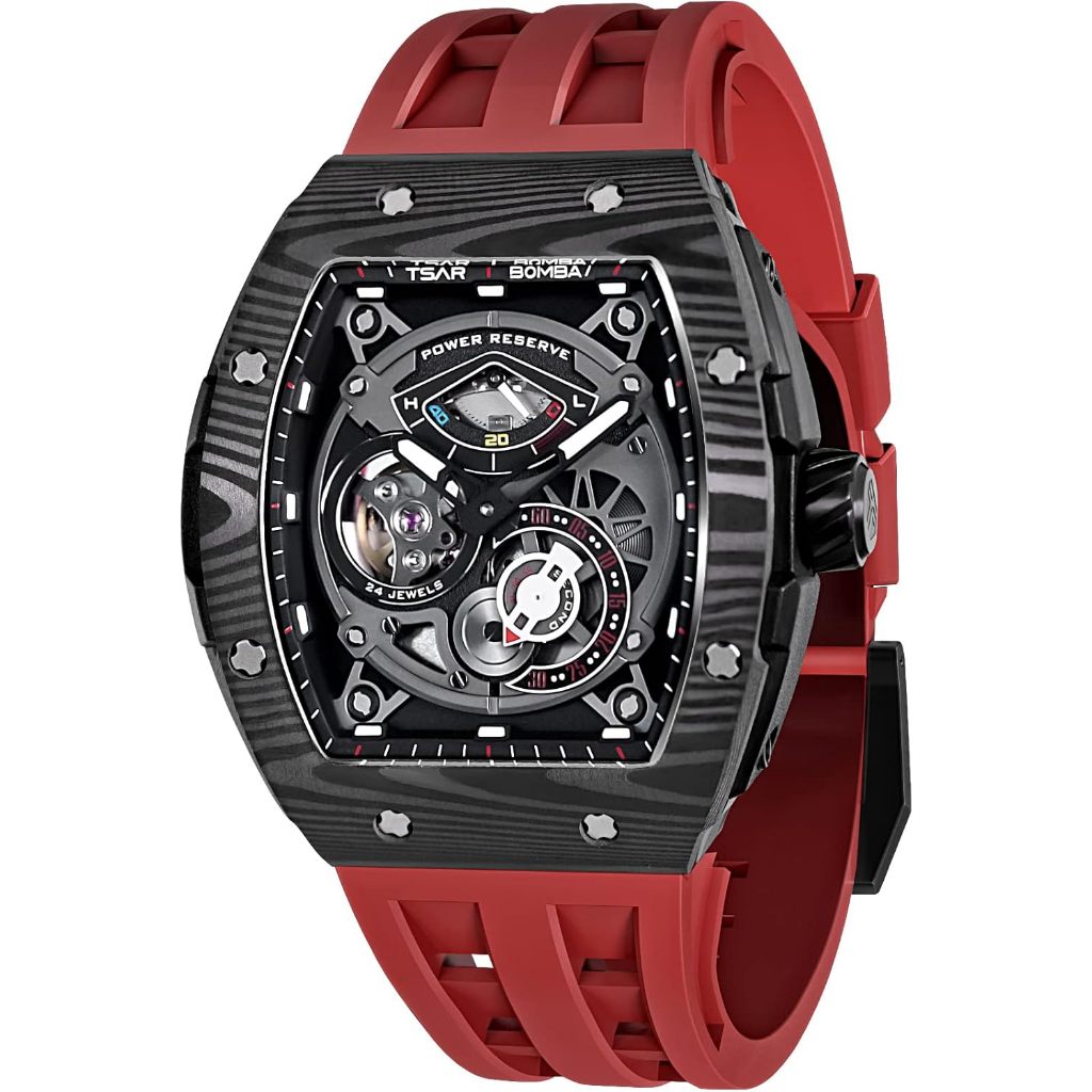 [PREORDER] Jam Tangan TSAR BOMBA Automatic Skeleton 100M TB8210 Red