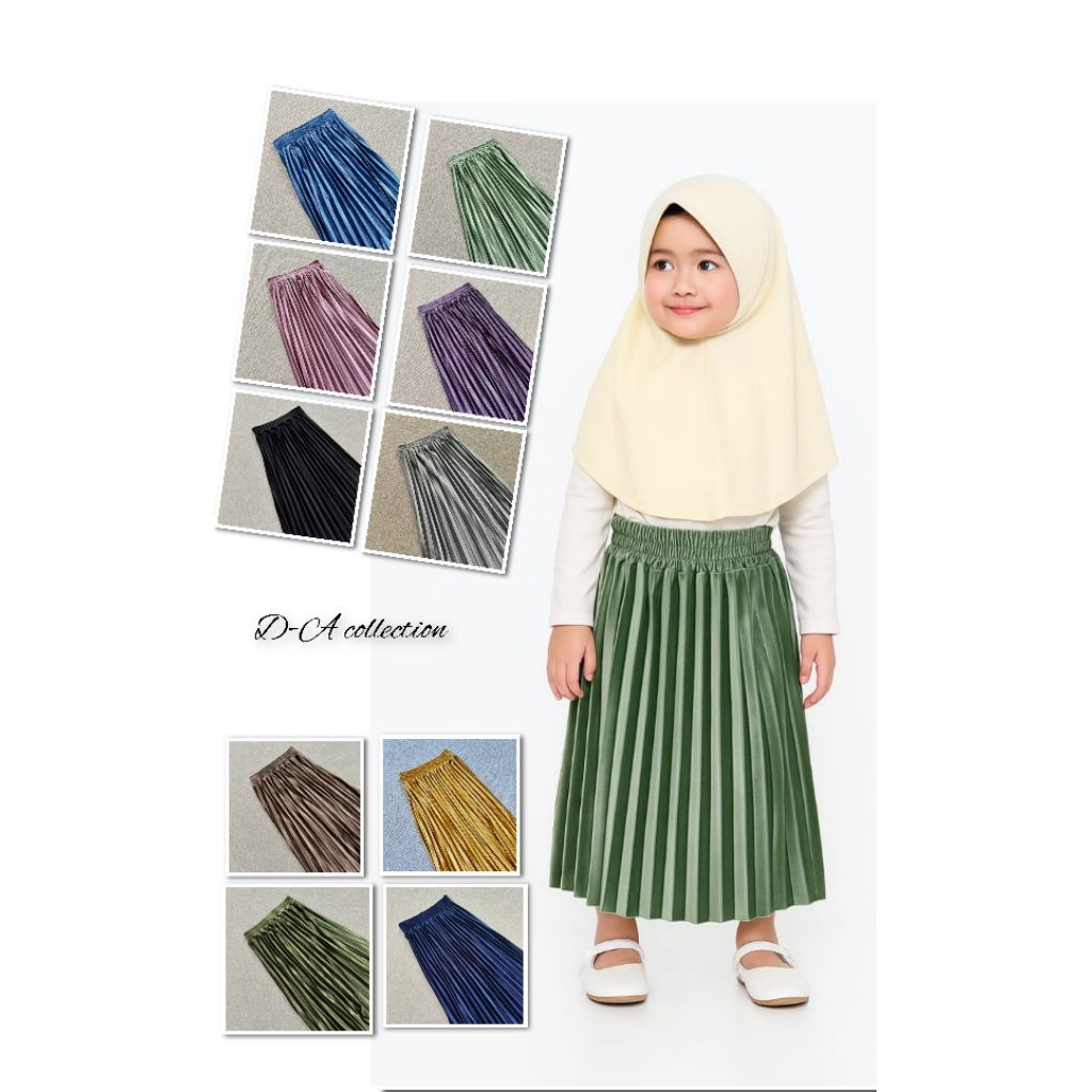 Rok plisket budru anak premium umur 3-5 tahun