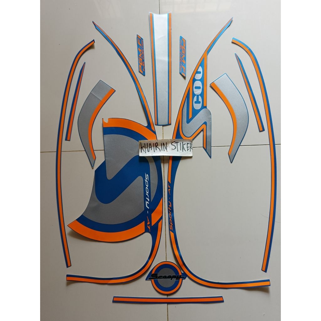 striping stiker Scoopy sporty 2013 2014 biru original