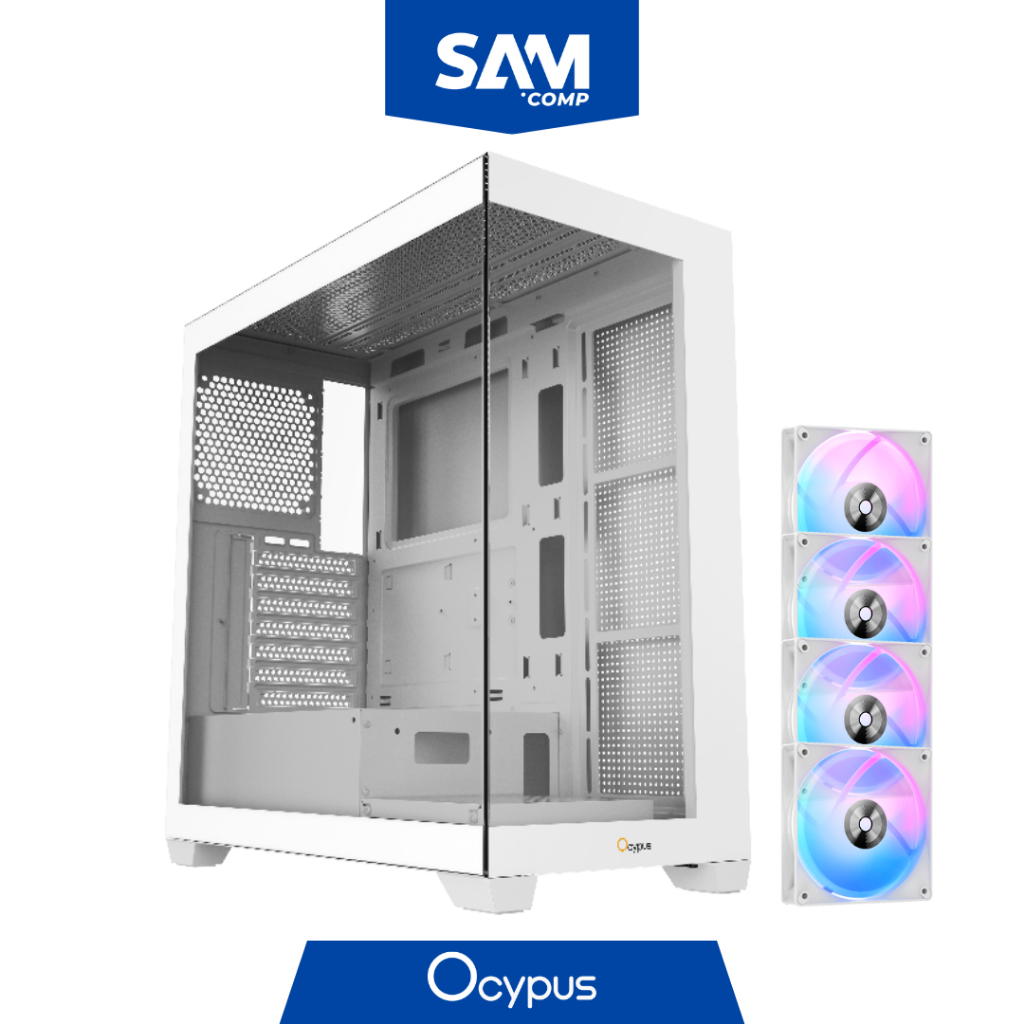 Casing OCYPUS GAMMA C72 ARGB | (WITH 4 FAN BETA F12 ARGB WHITE) - WHITE