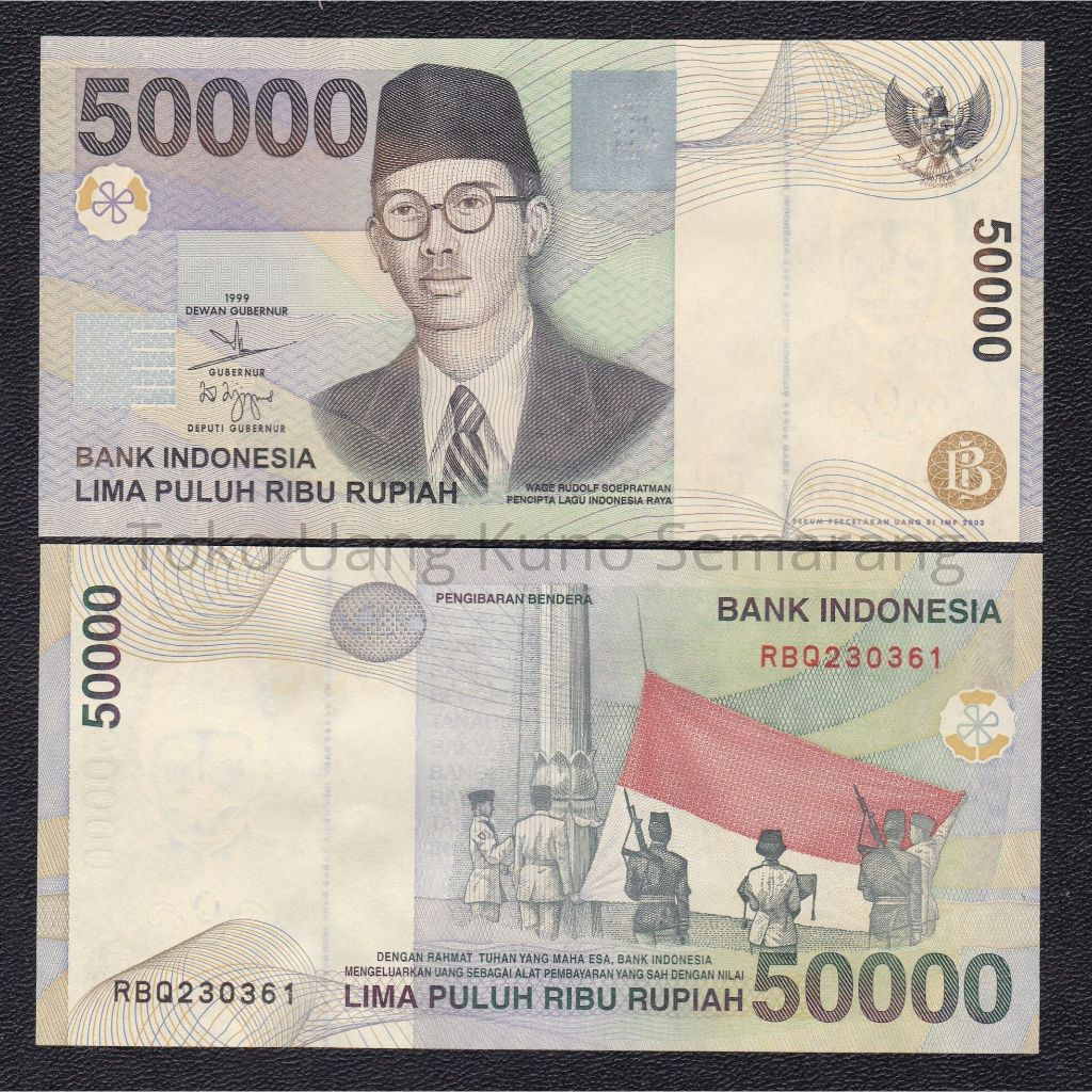 Uang Kuno 50000 Rupiah 1999 WR. Supratman