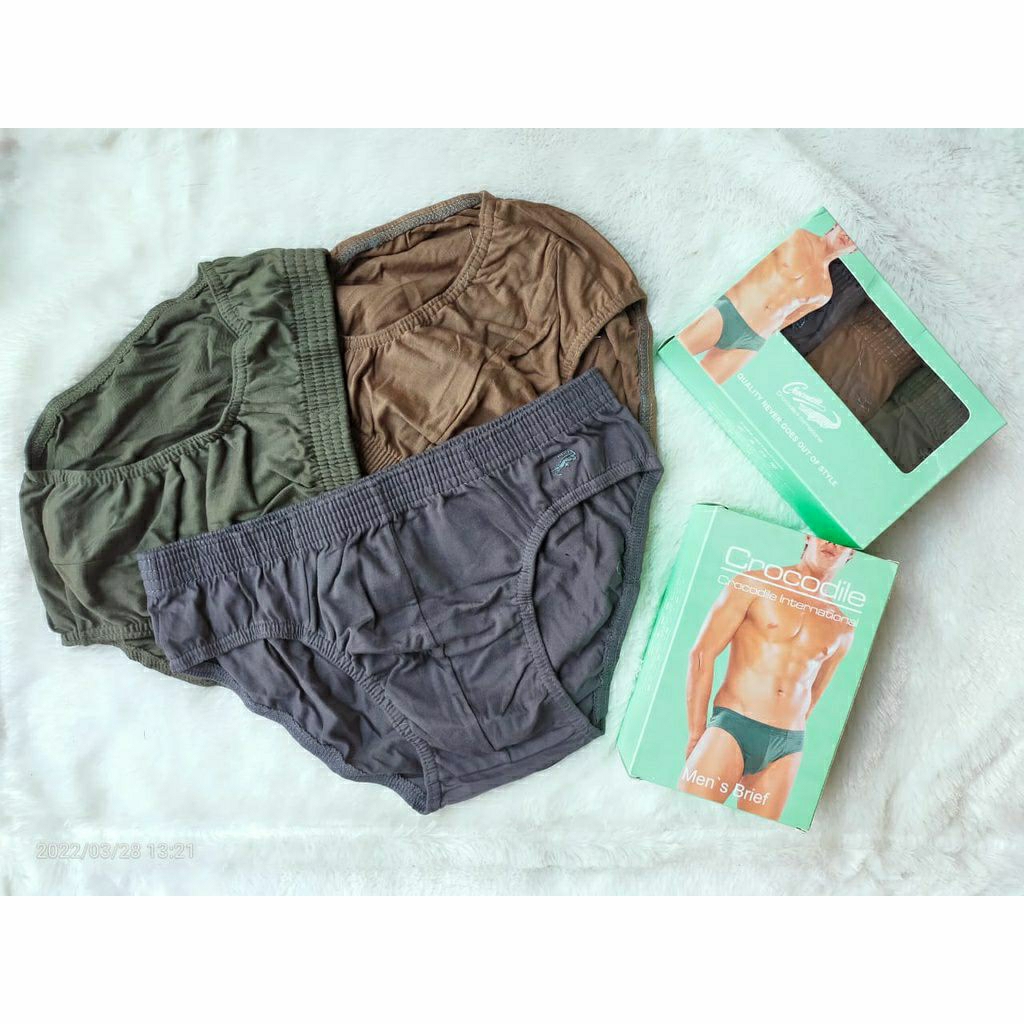 Celana Dalam Pria Crocodile isi 3 kode 242 kotak hijau Celana Dalam Crocodile Pria Dewasa Celana Dal