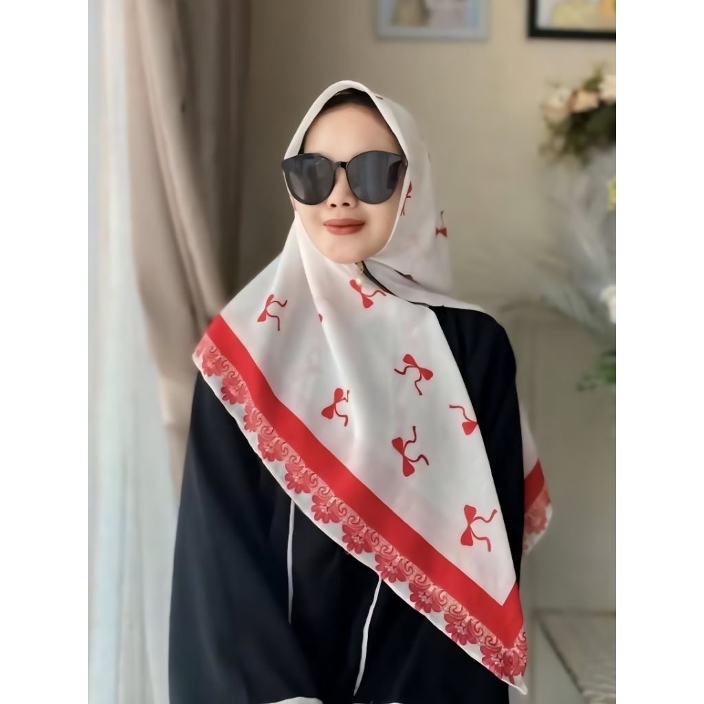 hijab instan resleting dagu / kerudung motif terbaru / kerudung zipper mudah di guanakan