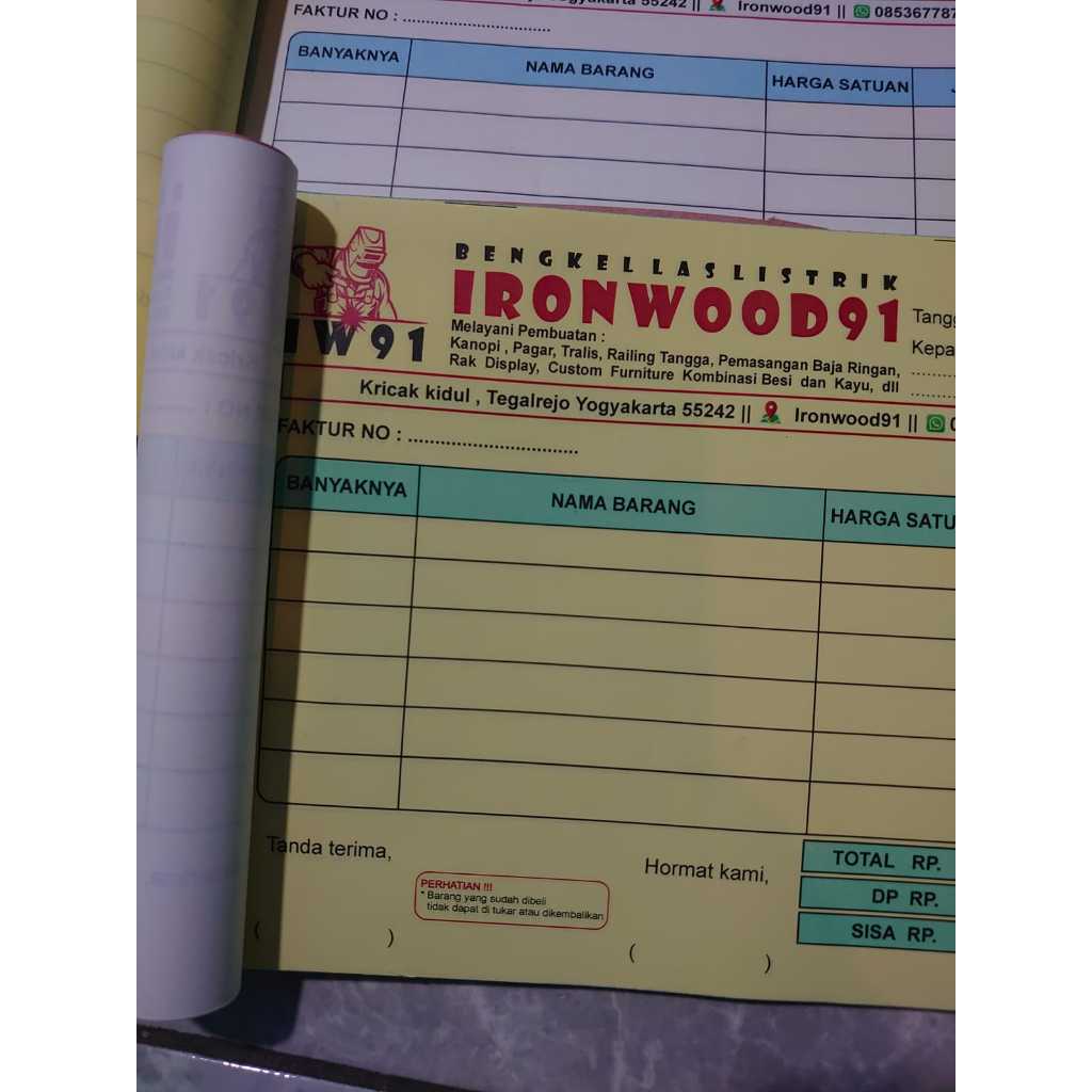 

NOTA SATUAN, TANPA PO, FREE JASA DESAIN, NOTA NCR, NOTA HVS SATUAN