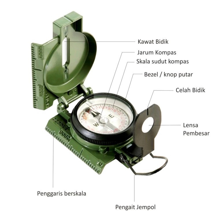 Kompas Bidik /pramuka/Militer outdoor Camping Hiking