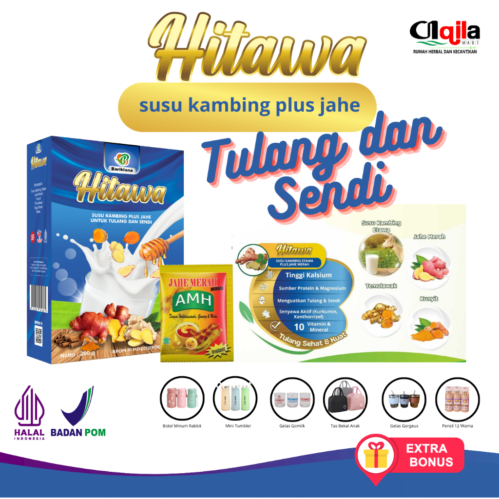 

HITAWA Susu Kambing Etawa Jahe Kunyit Mengatasi Masalah Tulang dan Sendi AQILAMART TRANGSAN