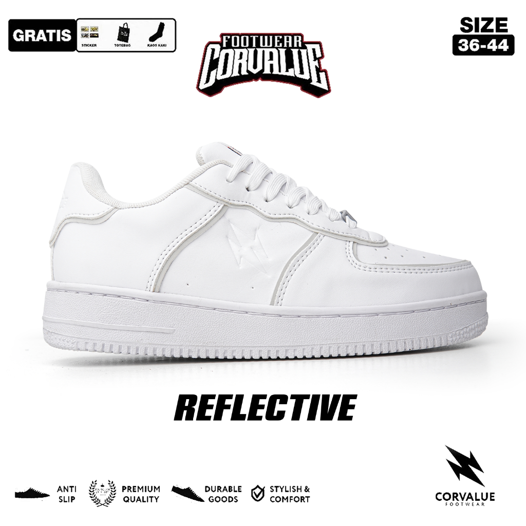 CORVALUE - (Bisa Nyala Reflective) Sepatu Sneakers Kasual Corvalue Footwear Pria Wanita015 Hiratsuka