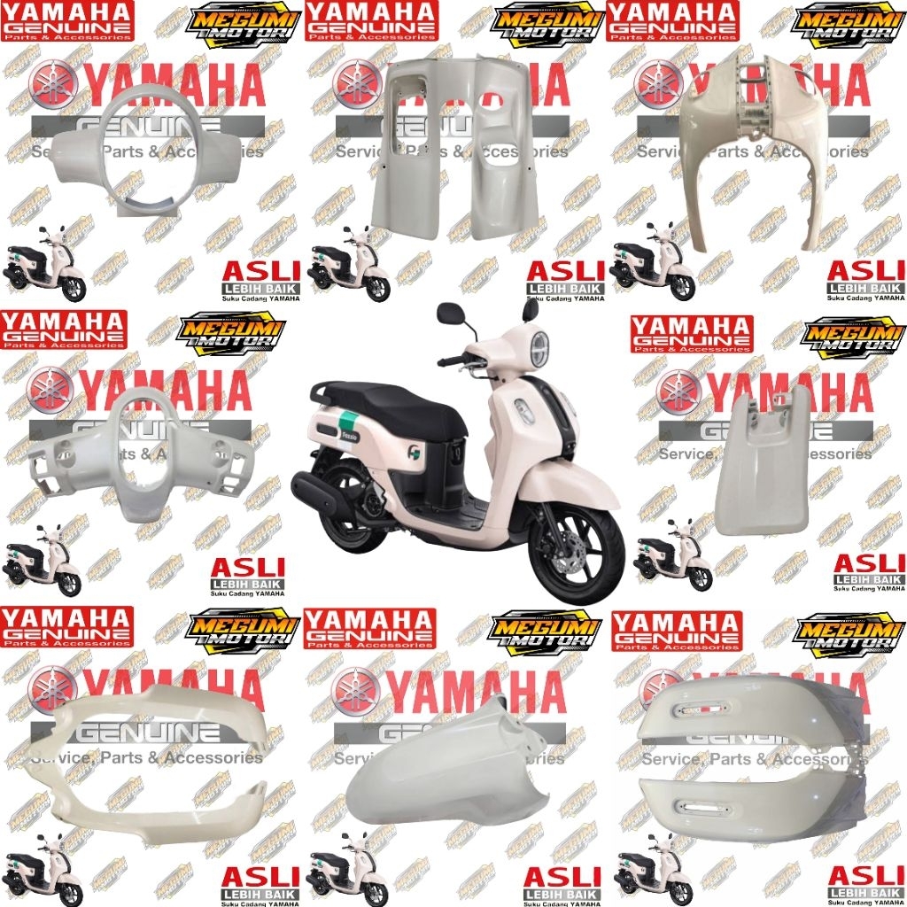 COVER BODY HALUS FULL FAZZIO FAZIO 125 (BEJ) PUTIH CREM ORIGINAL YAMAHA