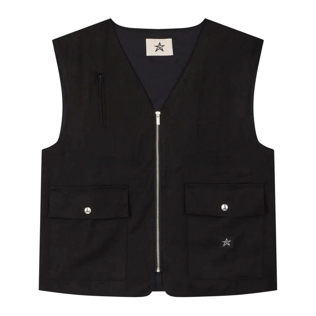 Sai - Ontario Vest Jacket Black Cotton Rompi Jacket