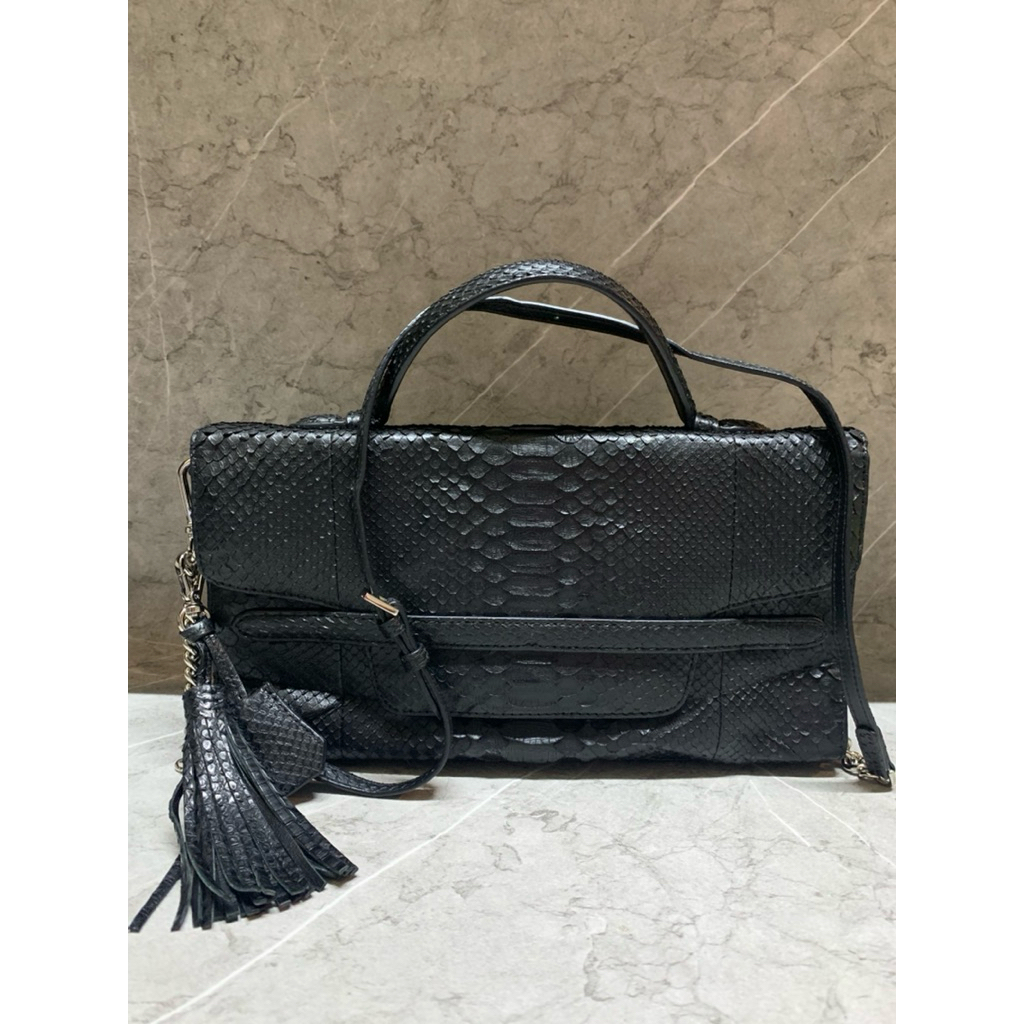 tas wanita Zarmoi snake skin two ways bag