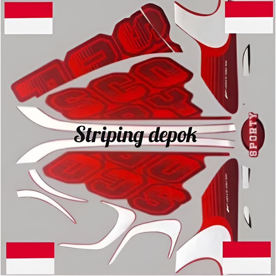 Striping Lis Body Polet Scoopy 2017 Warna Merah / Biru