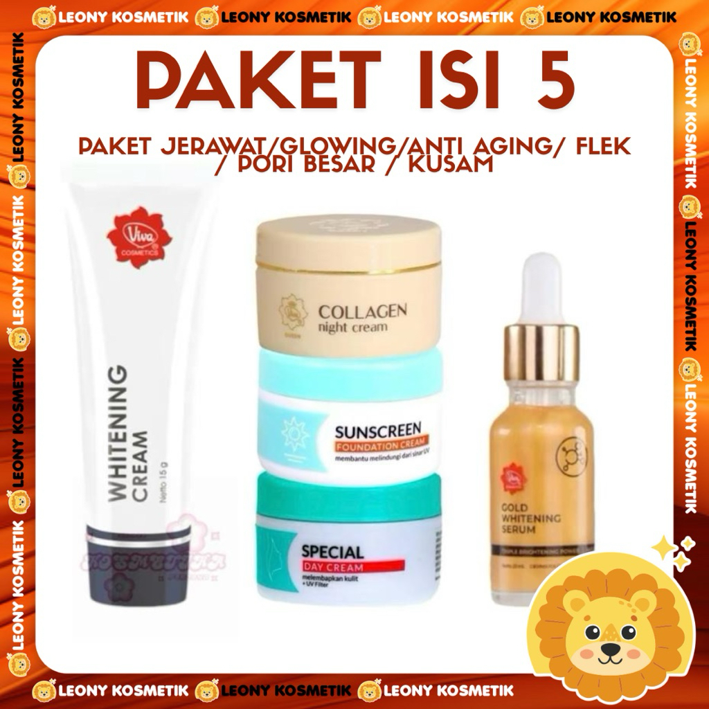 PAKET WAJAH VIVA ISI 5 / ISI 3 - VIVA PAKET ANTI FLEK - VIVA SKINCARE PAKET PERAWATAN WAJAH