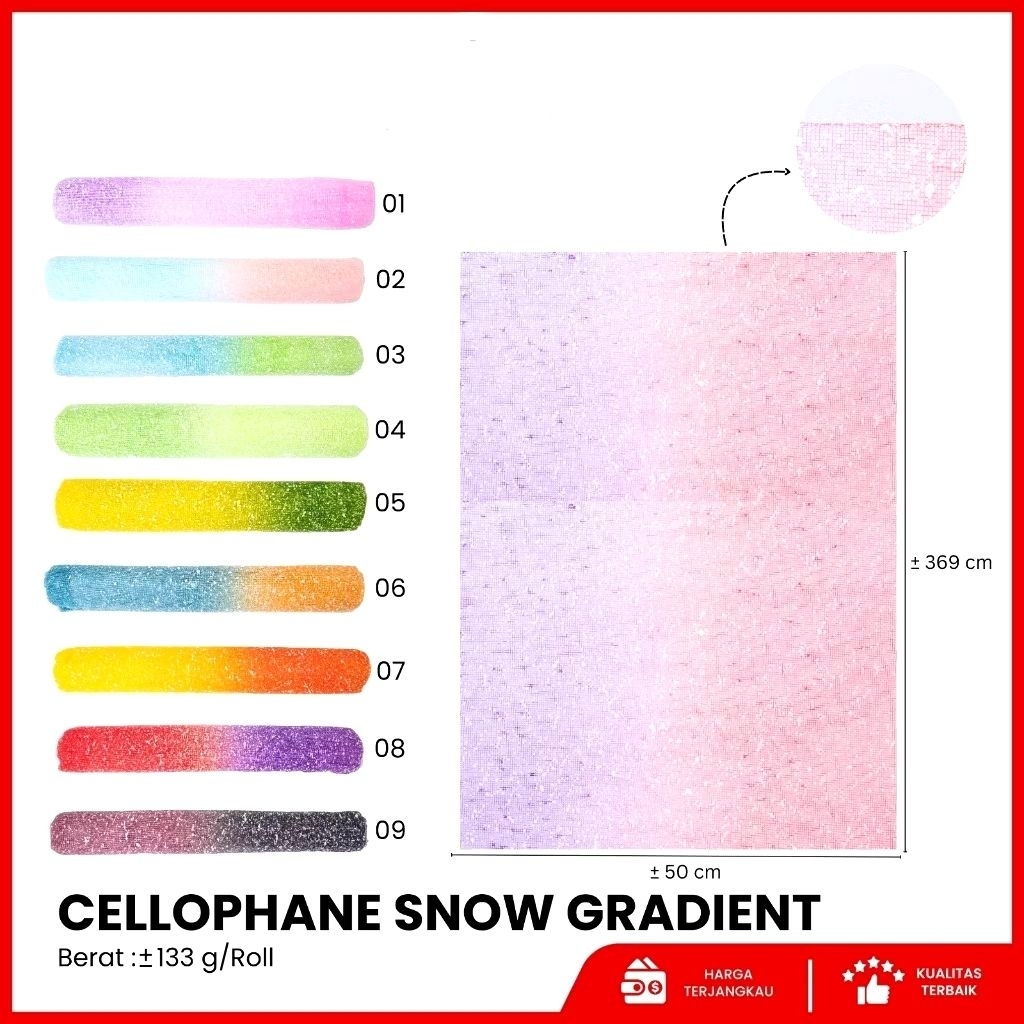 

[1 Roll] tile salju / Kertas bucket garadasi / bucket bunga 2warna / Flower Wrapping Paper / Kain Tile Salju / Kertas Buket Cellophane / Lembaran Kain Tile / Kain Buket Bunga / Polimesh Salju / Kain Tile Salju / Cellophane Snow Gradient Roll