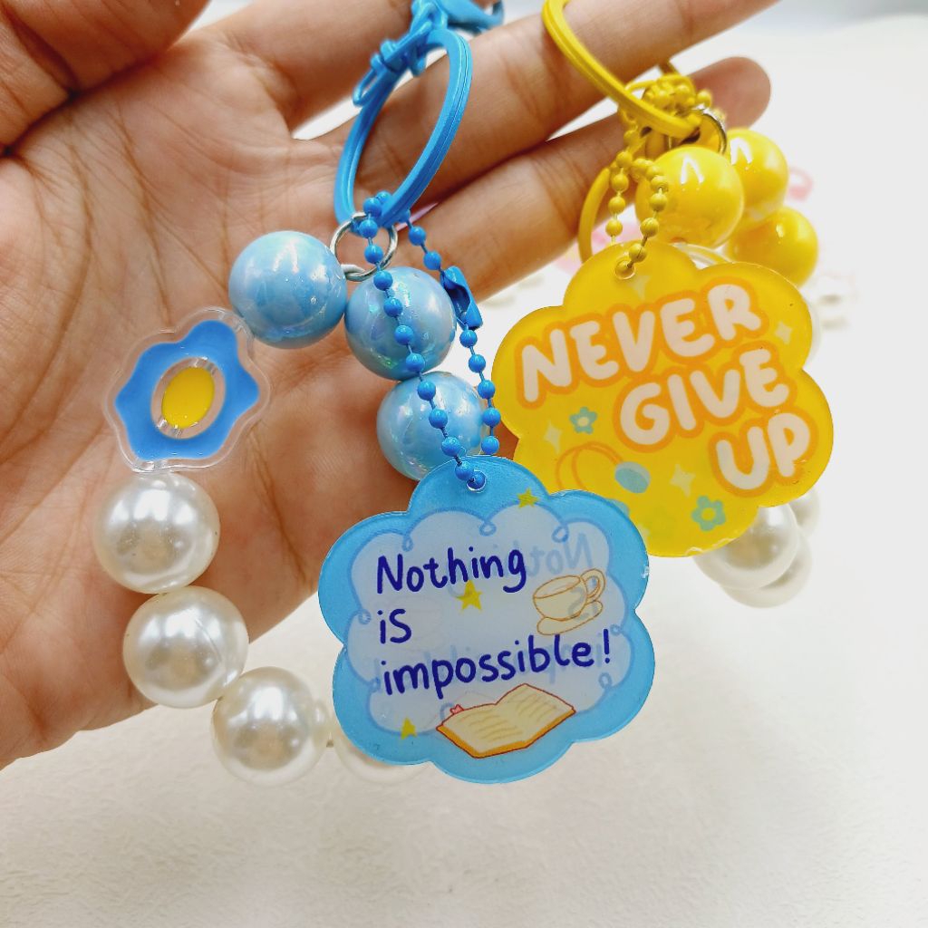 Strap Gantungan HP Tas Kunci Warna Warni Acrylic - Keychain Strap Phone Manik-manik