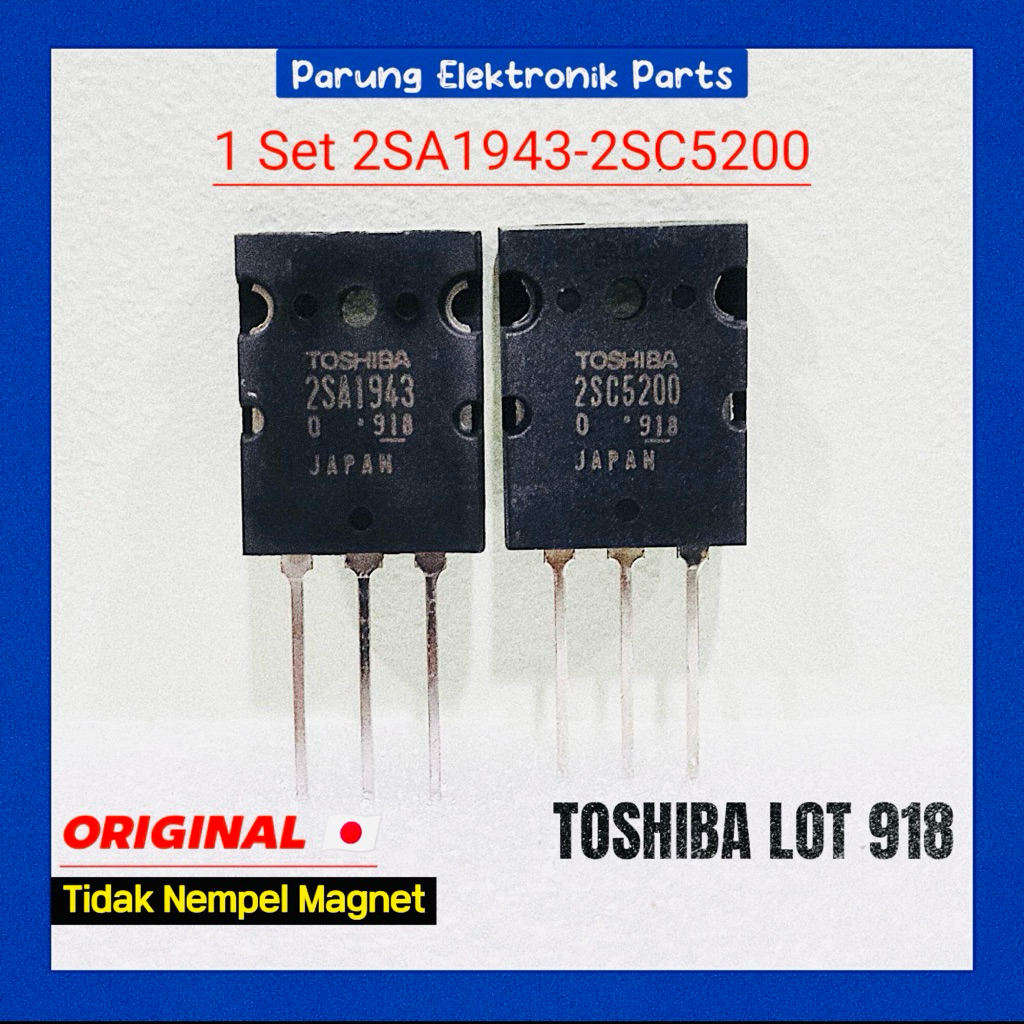 (1 SET) TOSHIBA 2SA1943/2SC5200 Lot 918 ORI / Transistor Final A1943 C5200 seri 918 Tr Final Toshiba