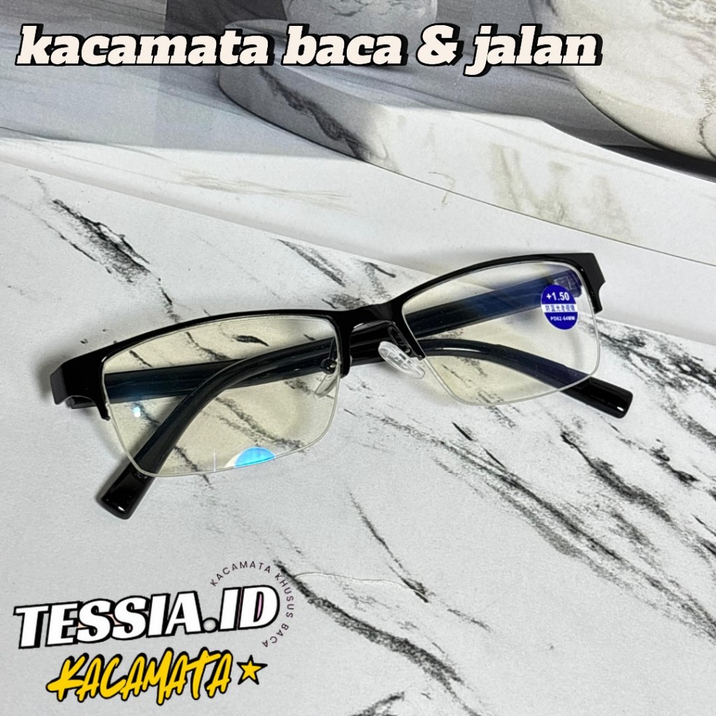 Kacamata Baca Plus Baca Dan Jalan Lensa Frame Titanium Lensa Optik Pria wanita