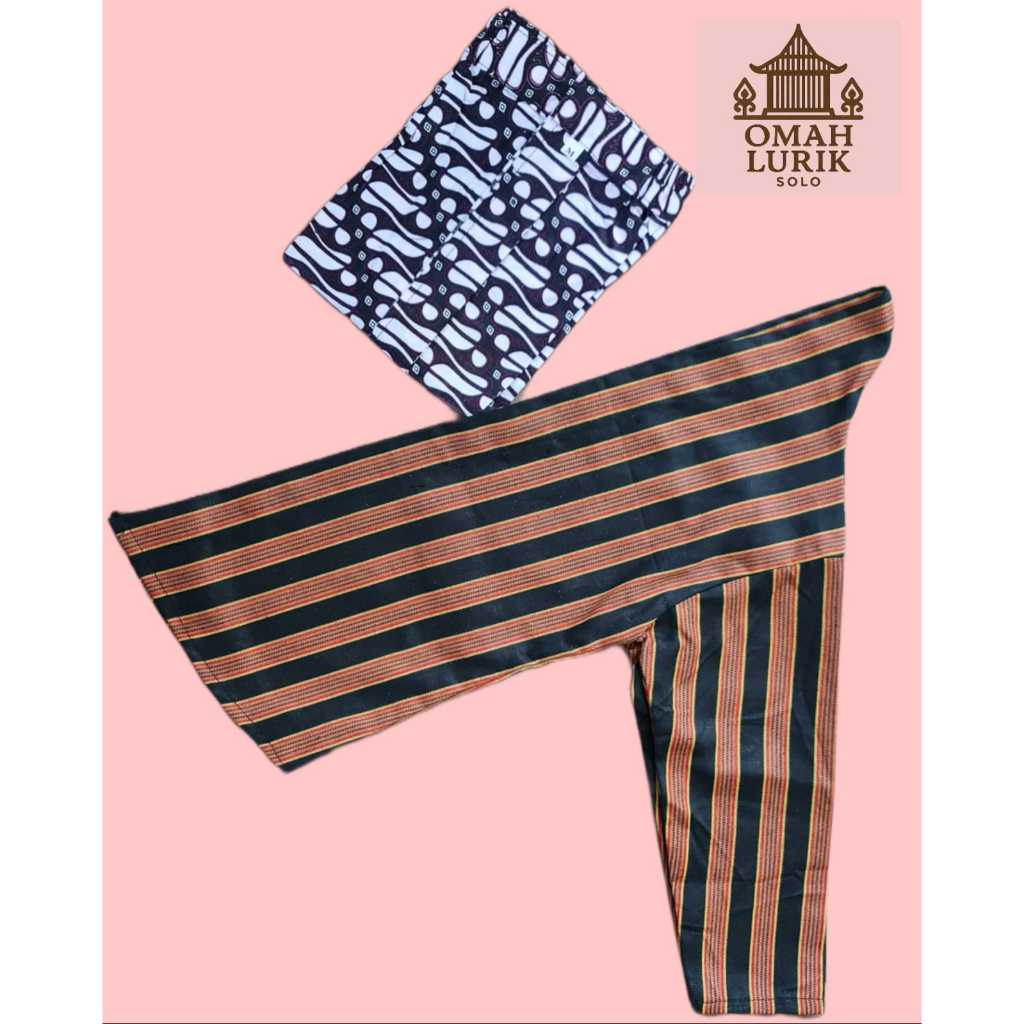 Setelan baju Adat jawa anak/kebaya dan Jarik wiru instan/kebaya lurik anak/jarik wiru instan anak