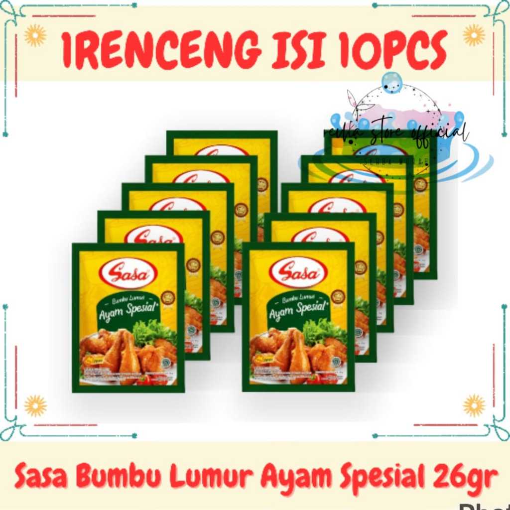

Sasa Bumbu Ungkep Ayam / Bumbu Lumur Ayam Spesial 26gr 1Renceng Isi 10pcs
