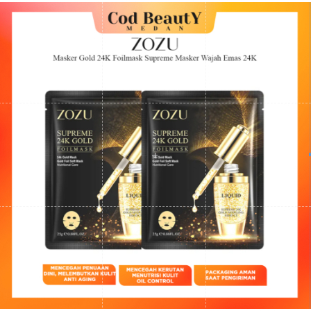 ZOZU SUPREME 24K GOLD SERUM MASKER WAJAH EMAS FOIL MASK TERMURAH